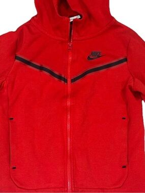 Nike Sportswear Tech Red Zip-Up Hoodie Youth Medium
